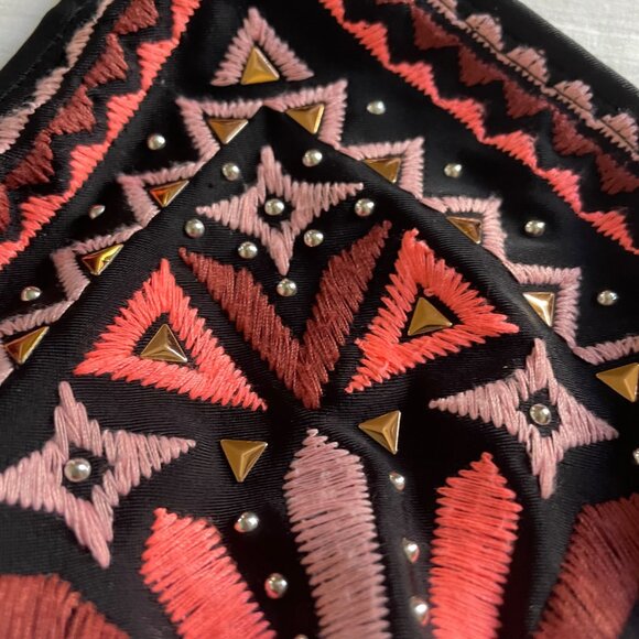 Xhilaration Swim Suit Bikini Halter String Top Only Size Medium Black Pink u Sw - Picture 4 of 6